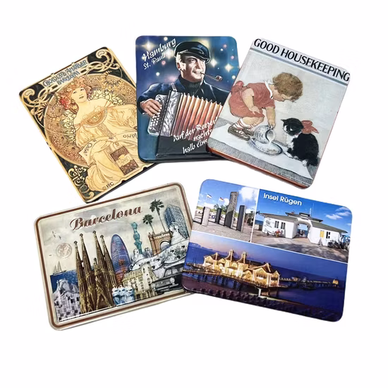 Custom Embossed Vintage Tin Sign Rectangle Small Metal Fridge Magnet