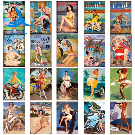 Advertising Vintage Home Pub Bar Coffee Shop Decor Custom Retro Metal Sitting in Heaven Comic Custom Decor Tin Sign