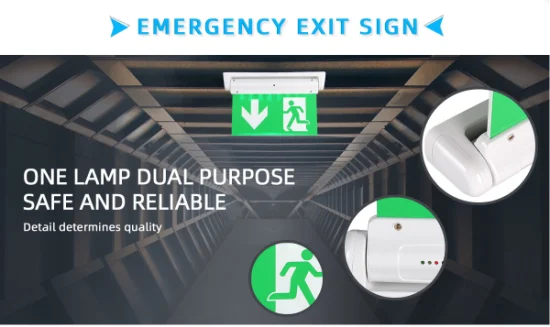 6W Aluminum Housing Acrylic LED Green Emergency Exit Sign Manufacturer